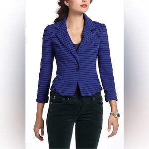 Anthropologie Striped Spinnaker Blazer by Cartonni Versatile & Elegant Sz XS